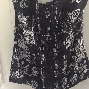 Black and white silky camisole